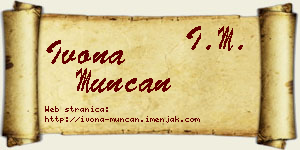 Ivona Munćan vizit kartica